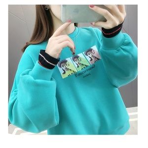 fake two pieces fashion thick base shirt loose